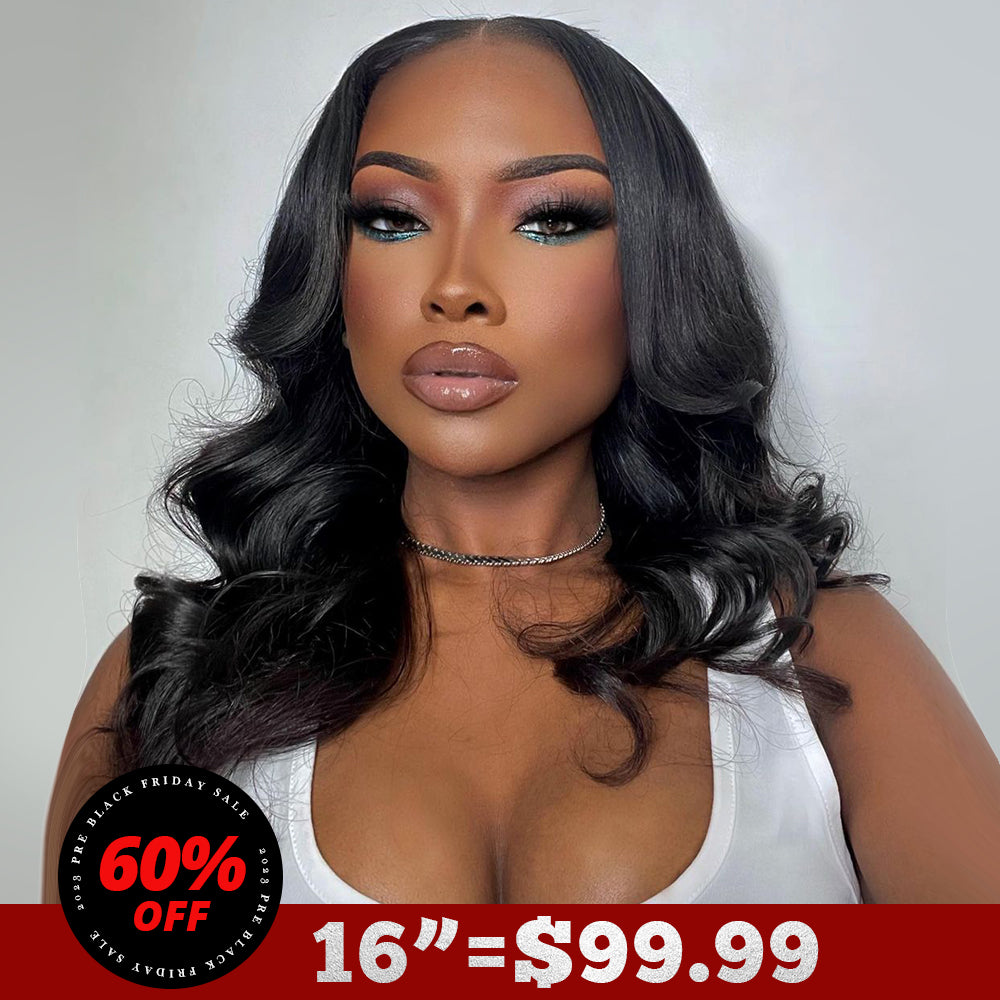 (Super Sale)OneMoreHair 200% Density Short 13x4 Lace Front Wig on Sale Pre Cut Shoulder Length Wig