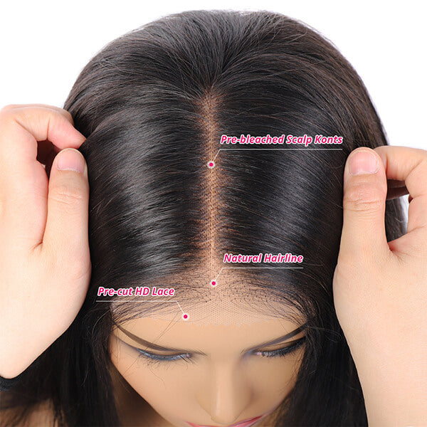 Beginner Friendly Glueless Human Hair Wig Kinky Curly Hair  5x5 Pre Cut Lace Front Wig