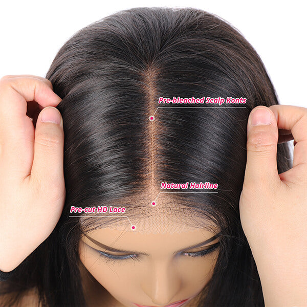 Pre Cut Lace Wigs Body Wave 5x5 Closure Wig Glueless Human Hair Wigs for Beginners
