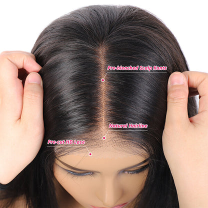 Pre Cut Lace Wigs Body Wave 5x5 Closure Wig Glueless Human Hair Wigs for Beginners