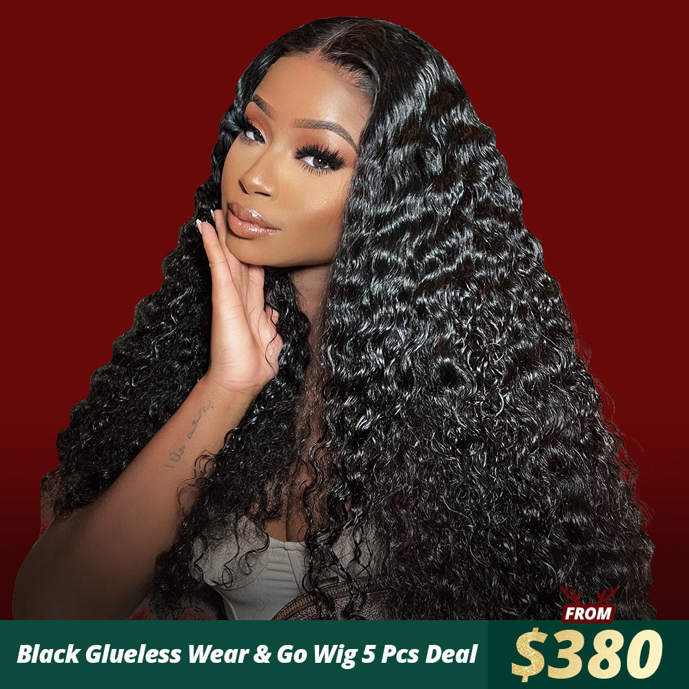 OneMoreHair Black Glueless Wear & Go Wig 5 Pcs Deal