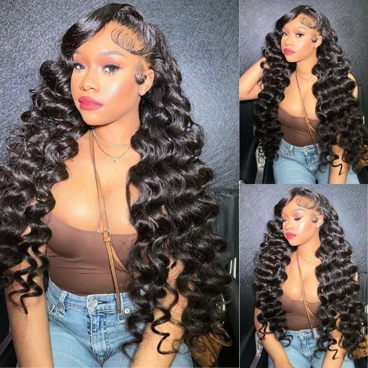 OneMore Pre Bleached HD Lace Wig Loose Deep Wave 13x6 Lace Front Wig Glueless Human Hair Wigs