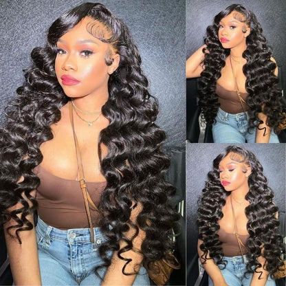 Loose Wave Bundles with Frontal Brazilian Hair 3 Bundles with 13x4 Lace Frontal Closure
