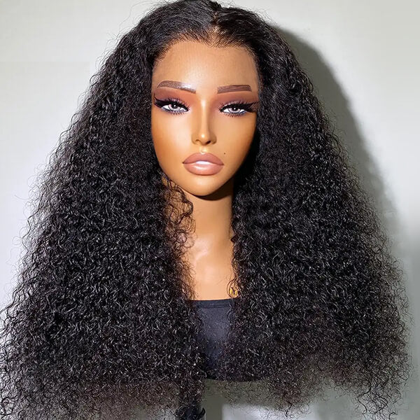 Curly Hair Ready to Wear Wig 180% Density Kinky Curly 13x4 Lace Frontal Wig Pre Bleached Knots Glueless Wigs