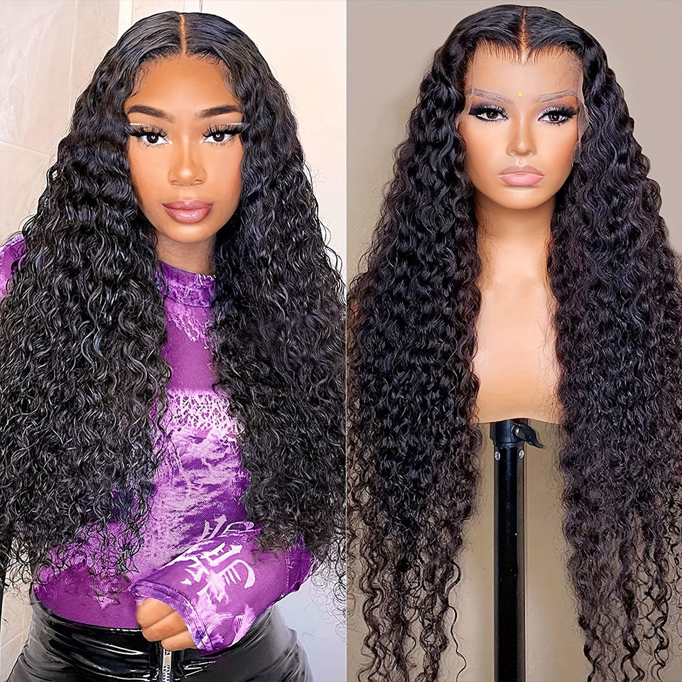 HD Lace Wig Deep Wave Hair 13x4 Lace Frontal Wig 30 Inch Deep Curly Human Hair Wigs