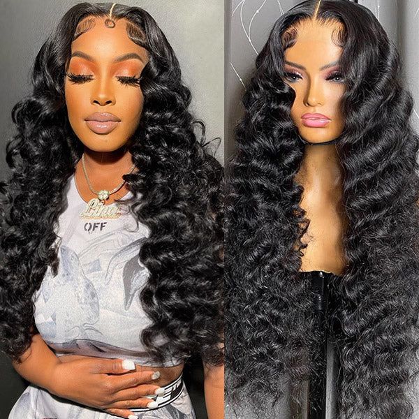 Loose Wave Frontal Wigs 13x6 Lace Front Wig Glueless Human Hair Wigs Loose Curls Wig