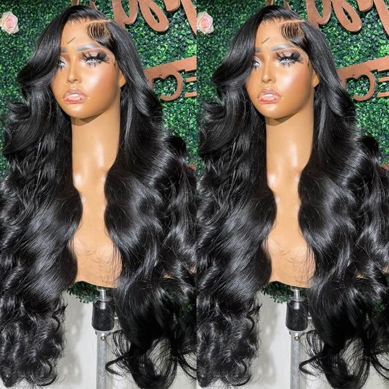 40 Inch 250% Density Long Human Hair Wigs Transparent 13x4 Lace Frontal Wig