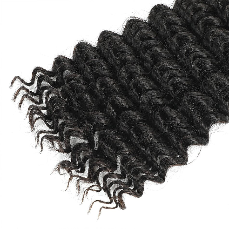 Deep Wave No Weft For Braiding Full Ends Extensions 3pcs Bulk Hair Bundles For Boho Braids