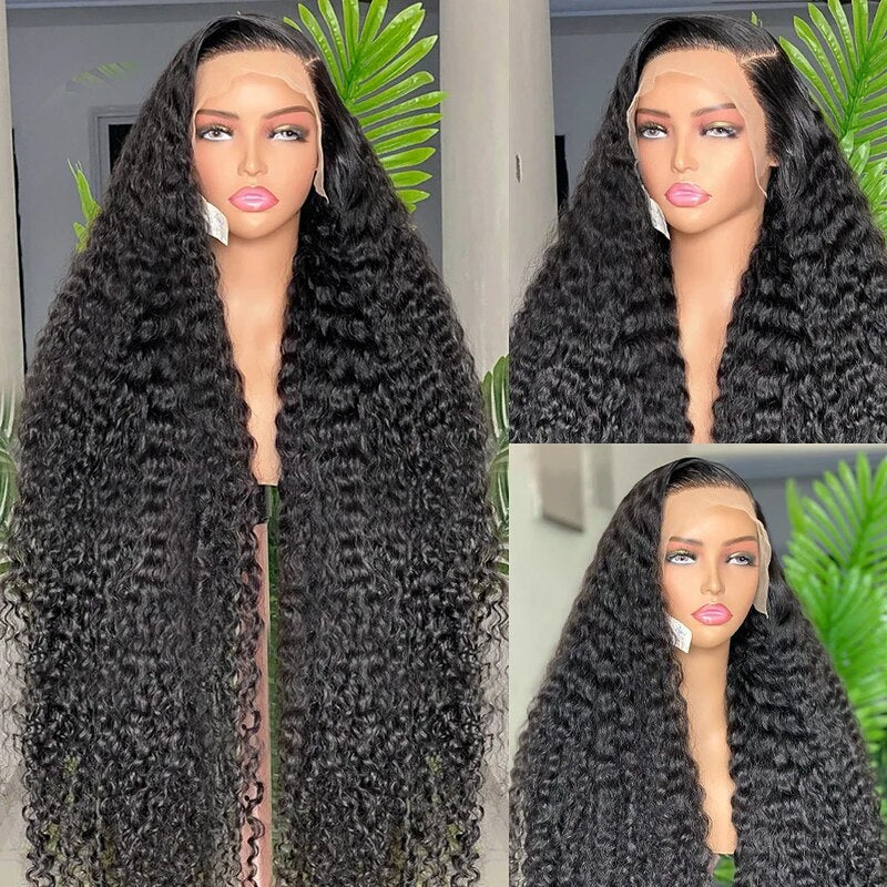 40 Inch HD Thin Lace Deep Wave 13x6 Lace Front Wig  Pre Plucked Glueless Lace Wig Deep Curly Hair