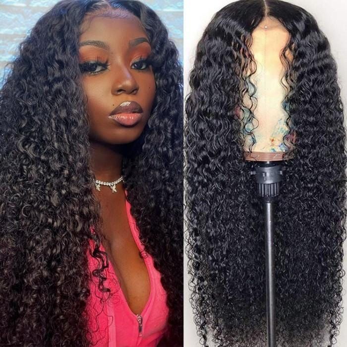 Curly Hair 4x4 Lace Front Wigs Transparent Lace Wear and Go Glueless Wigs for Beginners