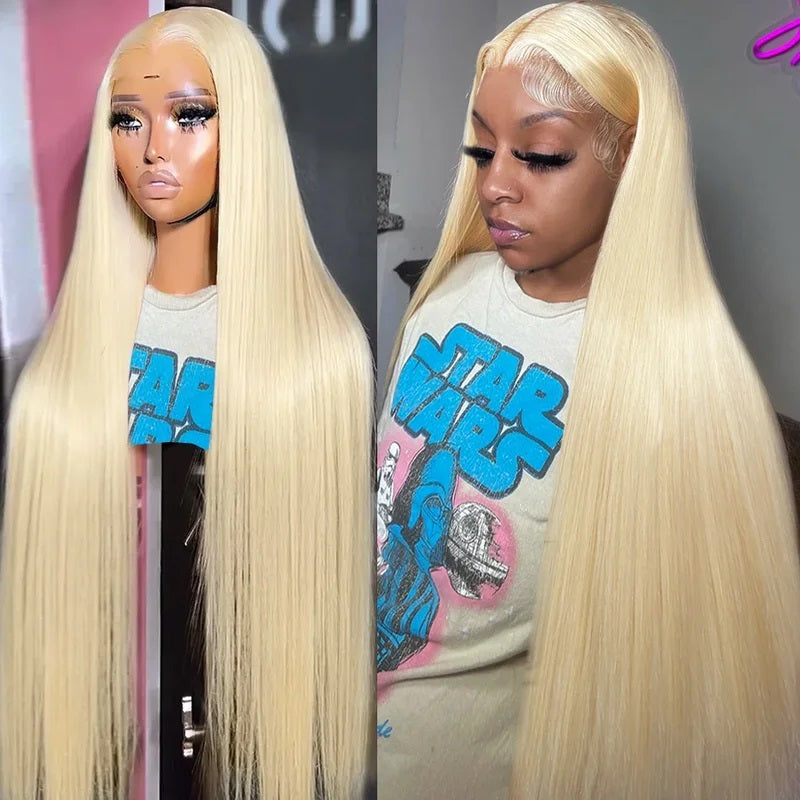 OneMore Blonde Lace Front Wig 613 Straight Human Hair Wigs 13x6 Lace Frontal Wigs Pre Plucked