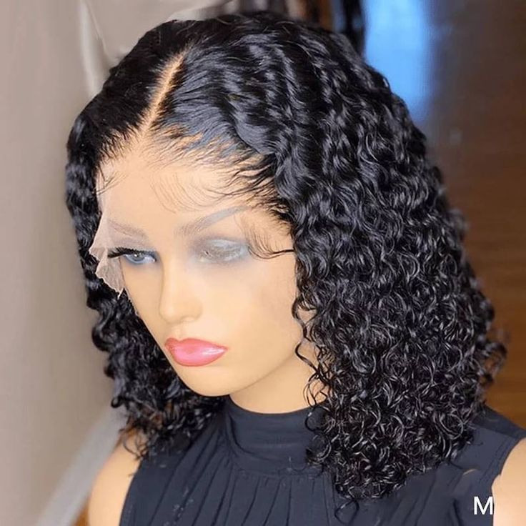 curly bob lace front wig