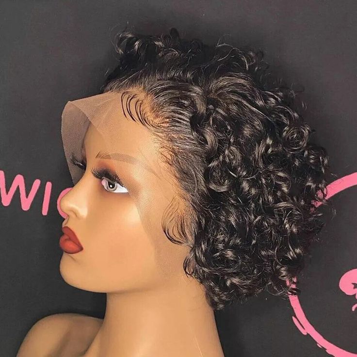 Short Pixie Cut Lace Front Real Human Hair Wig Black Wave Lace Wigs for Sale