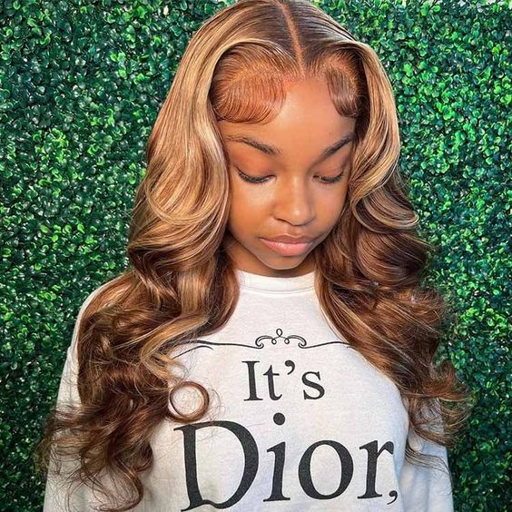 (Super Sale)OneMoreHair Glueless Highlights Lace Front Wig Pre Cut Lace Honey Blonde Human Hair Wig