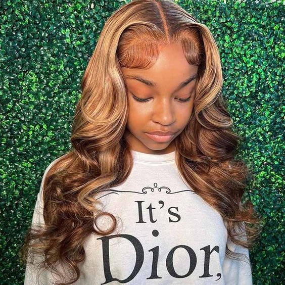 (Super Sale)OneMoreHair Glueless Highlights Lace Front Wig Pre Cut Lace Honey Blonde Human Hair Wig