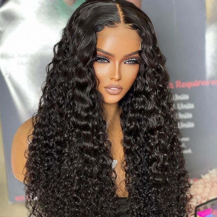 Deep Wave Wear and Go Glueless Wigs Pre Cut 5x5 Lace Closure Wig Bleached Knots Beginner Friendly