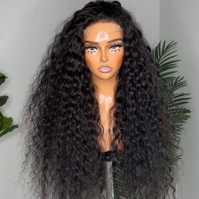 Pre Plucked Water Wave 13x4 Lace Front Human Hair Glueless Wigs for Beginners