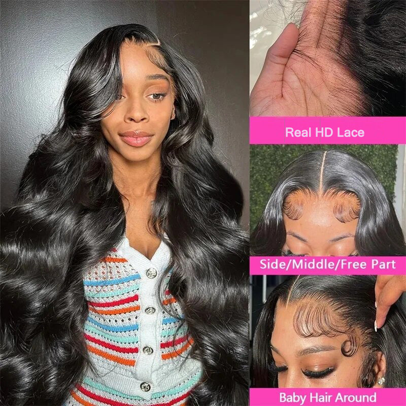Body Wave Wig Glueless Human Hair Wig 13x4 HD Lace Front Wigs Bleached Knots Pre Plucked