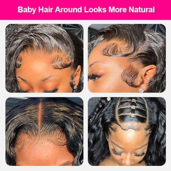 Loose Body Wave Bob Wigs Pre-Cut Lace Wigs Human Hair Short Lace Front Wig Bleached Knots