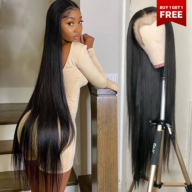 (OneMore Bogo Sale)Pre Bleached & Pre Cut 13x4 Long Lace Frontal Wig