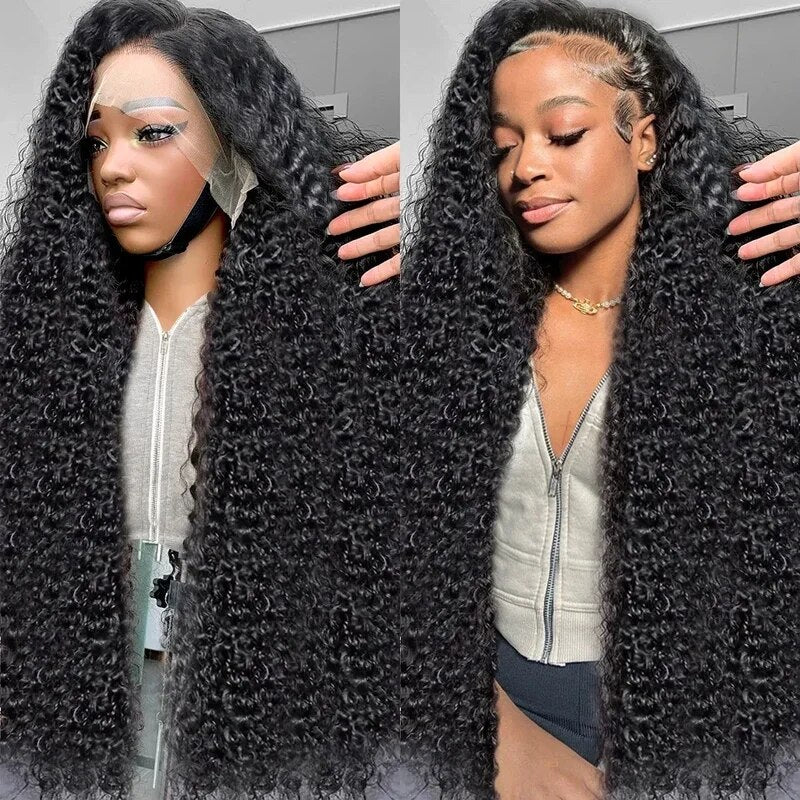 Glueless Curly Human Hair Wigs 13x6 HD Lace Front Wig Pre Plucked 200% Density