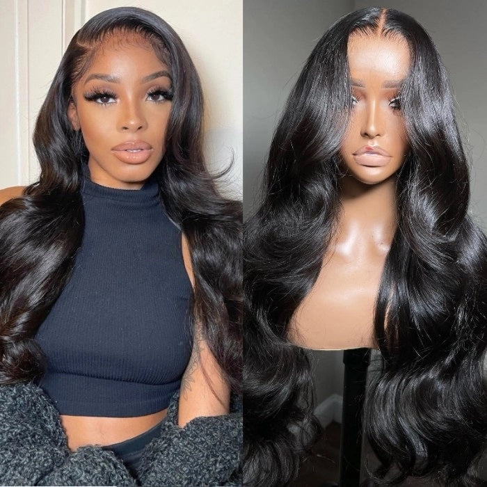 OneMore Pre Bleached 7x6 Glueless Lace Body Wave Wig HD Lace Pre Plucked Wear Go Wig 180% Density