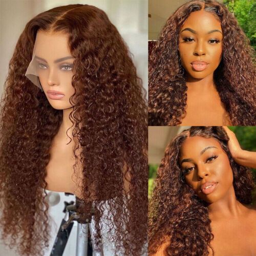 Chocolate Brown Hair Full Lace Wig HD Transparent Glueless Lace Human Hair Wigs Pre Plucked