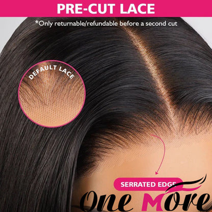 Glueless Straight Hair 5x5 Closure Wig HD Lace Pre Plucked and Bleached Ready to Wear Wig