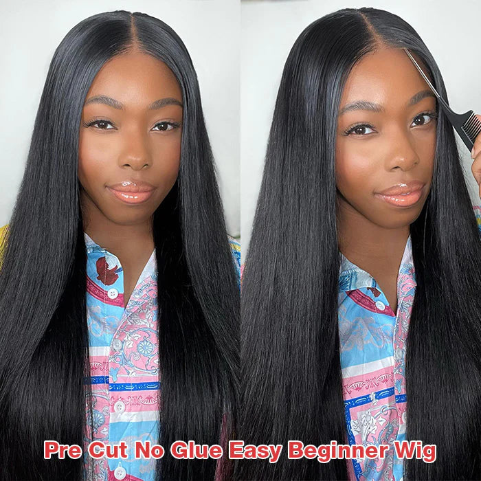 Pre Bleached 13x4 Lace Front Wig Straight Hair Pre Cut HD Lace Wig Glueless Lace Wigs Human Hair