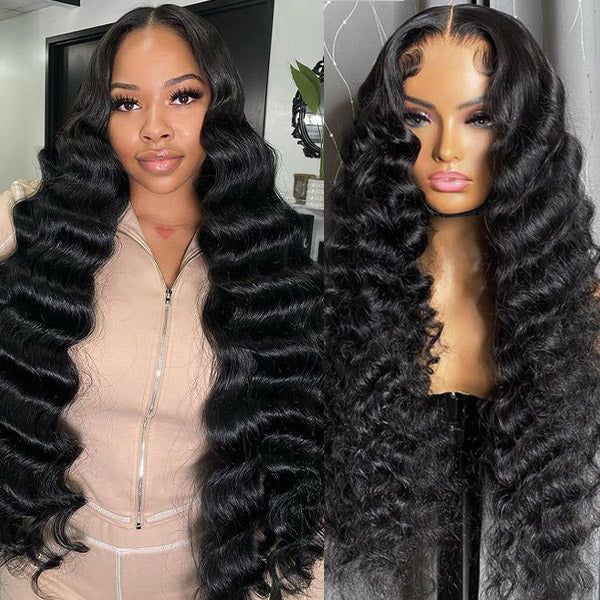 Loose Deep Wave Wig Transparent 13x4 HD Lace Front Wig Deep Loose Wave Human Hair Wigs