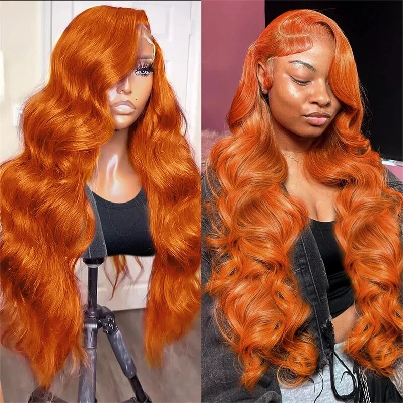 OneMore Body Wave Ginger Orange 13x4 Transparent Lace Frontal Wigs