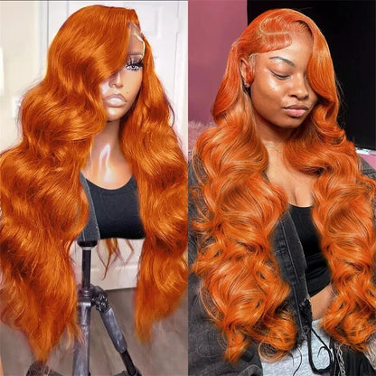 OneMore Body Wave Ginger Orange 13x4 Transparent Lace Frontal Wigs