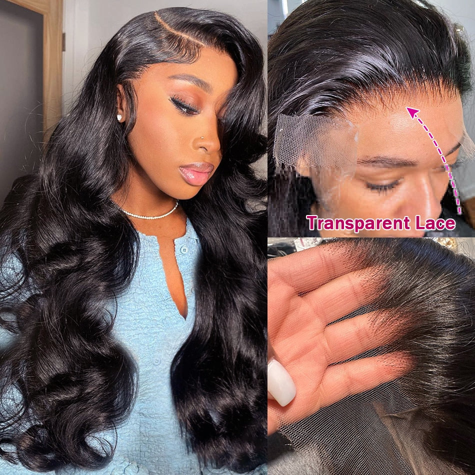 Body Wave Lace Front Wig 13x4 HD Transparent Lace Glueless Human Hair Wigs Pre Plucked With Baby Hair