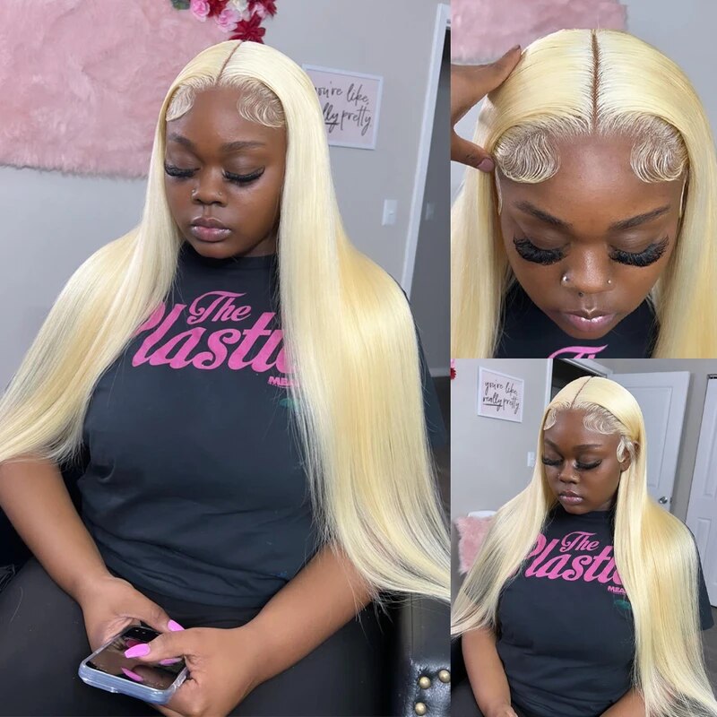 Overnight Shipping 613 Blonde Lace Front Wigs Straight Human Hair Wig