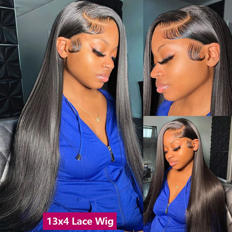 HD Lace Straight Hair 13x4 Lace Front Wig Pre Plucked Glueless Human Hair Wigs