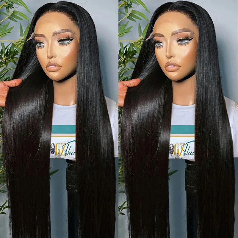 HD Transparent Lace 5x5 Closure Wig Straight Human Hair Lace Front Wig Invisible Lace Wig