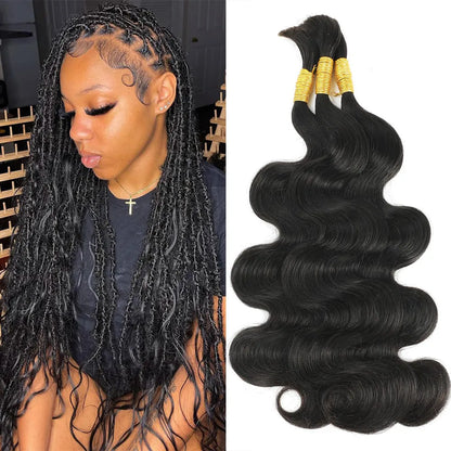 Body Wave No Weft Boho Braids Human Hair Extensions Bulk Human Hair Bundles