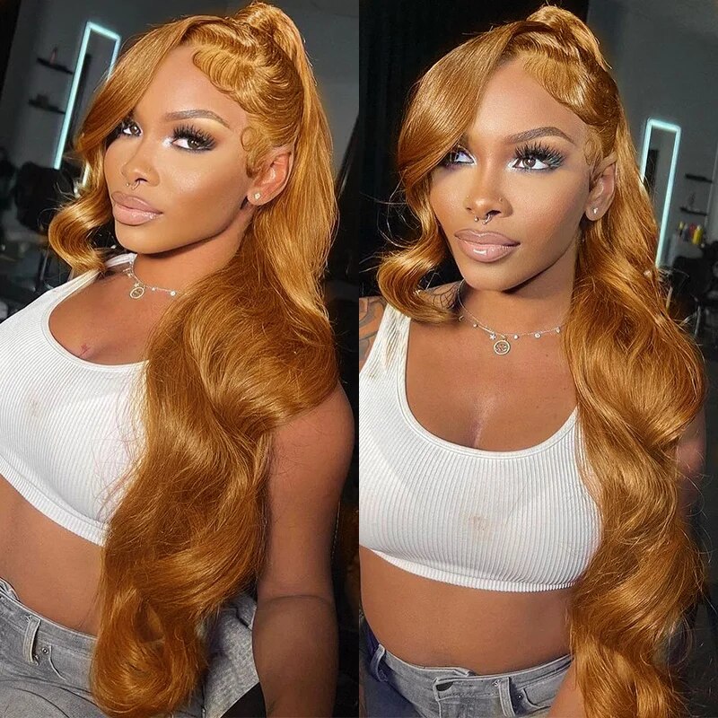 OneMore Ginger Blonde Body Wave HD Lace Front Wig Ginger Blonde Human Hair Wig