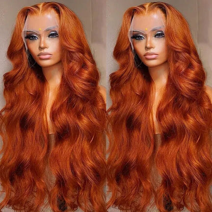 OneMore Body Wave Ginger Orange 13x4 Transparent Lace Frontal Wigs