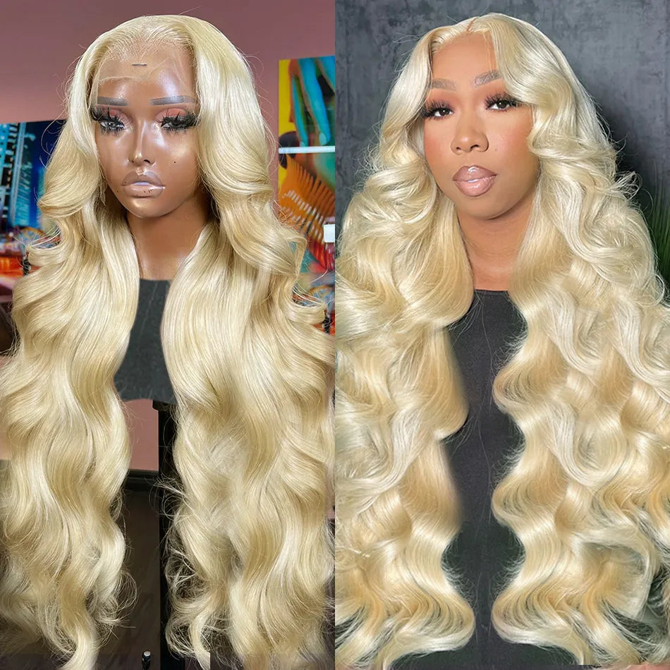 Barbie Wig 5x5 HD Lace 613 Blonde Glueless Closure Wigs Body Wave Human Hair Wig 32 Inch 200% Density