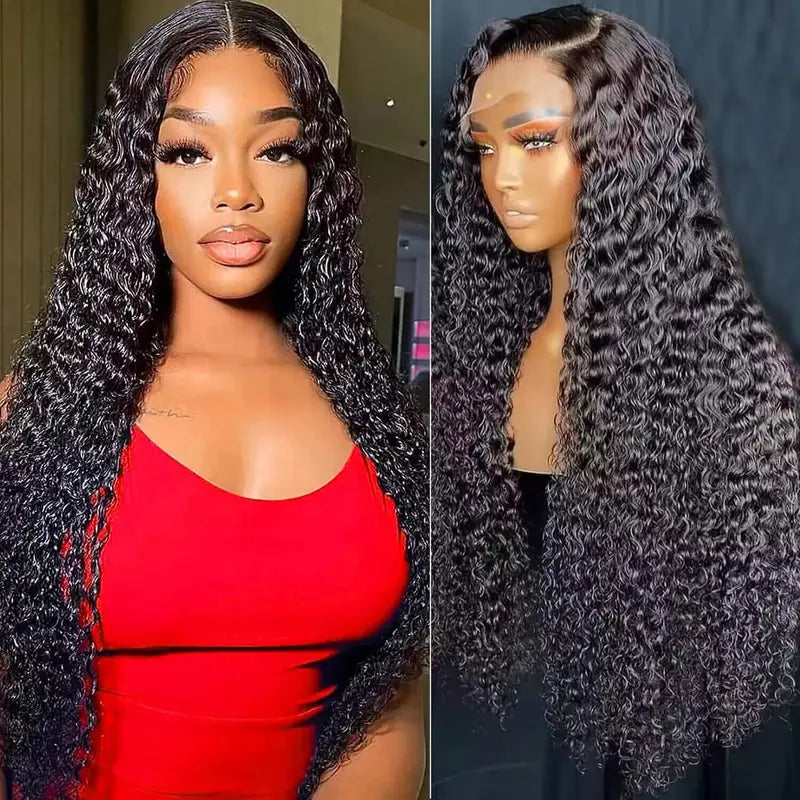 HD Lace 13x4 Full Lace Frontal Wig Glueless Kinky Curly Hair Pre Pluck ...