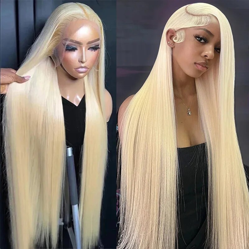 613 Blonde Straight Lace Front Wig Pre Plucked Long 40 Inch Human Hair Wigs Glueless HD Lace Wig