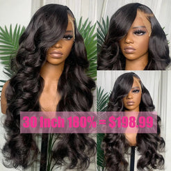 13x6 HD Lace Front Wig Glueless Body Wave Wig Pre Plucked Real HD Lace ...