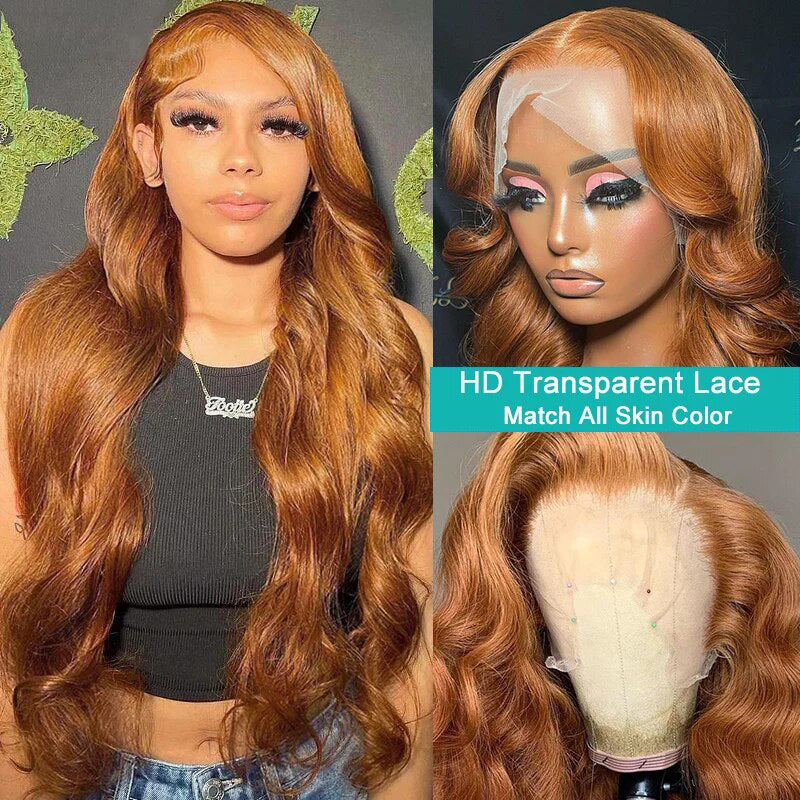 OneMore Ginger Blonde Body Wave HD Lace Front Wig Ginger Blonde Human Hair Wig