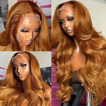OneMore Ginger Blonde Body Wave HD Lace Front Wig Ginger Blonde Human Hair Wig