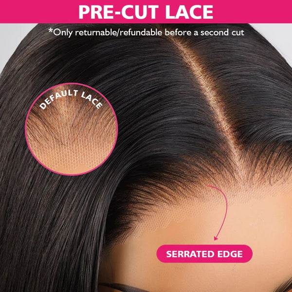 Glueless Wear Go Straight Hair 13X6 Lace Front Wig Pre Plucked and Bleached Knots Ready To Go Wig