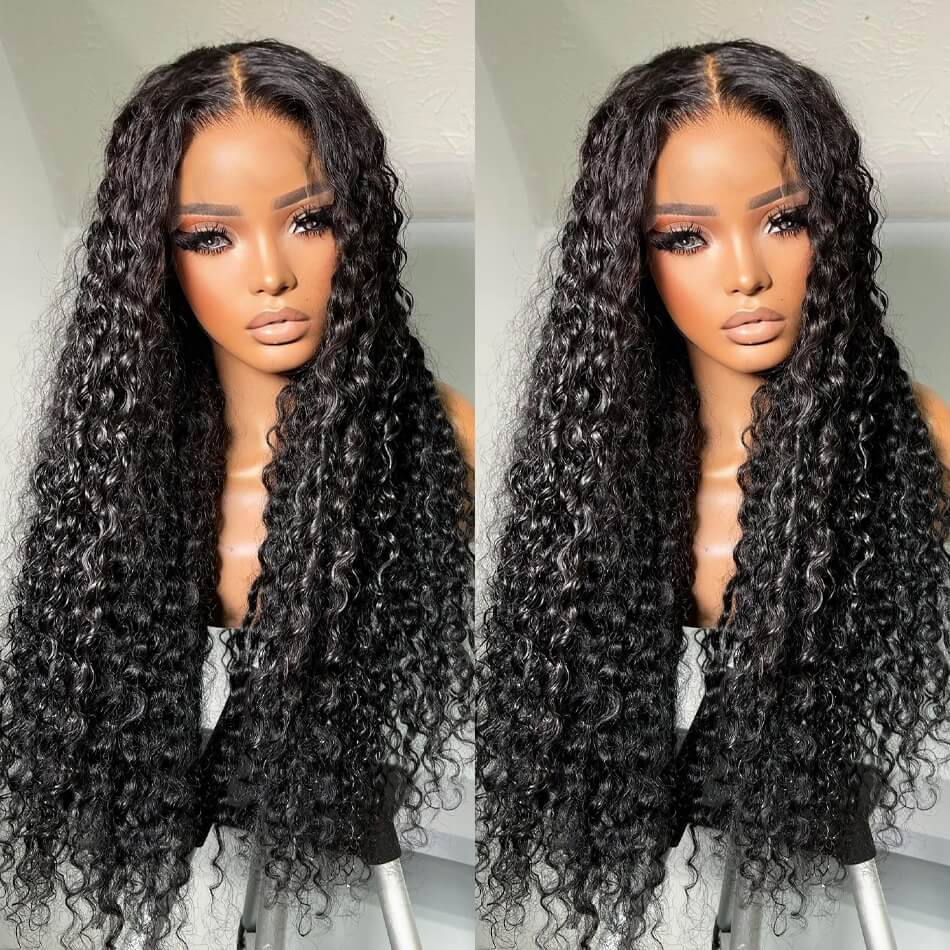 Water Wave Wig 13x4 HD Lace Front Wig Pre Plucked Wet and Wavy Human Hair Wigs