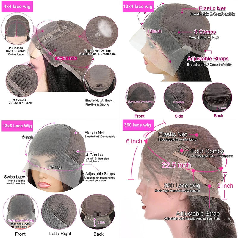 360 Lace Frontal Wigs For Women Curly Hair Transparent Breathable Lace Wig