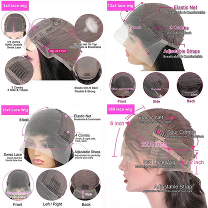 360 Lace Frontal Wigs For Women Curly Hair Transparent Breathable Lace Wig