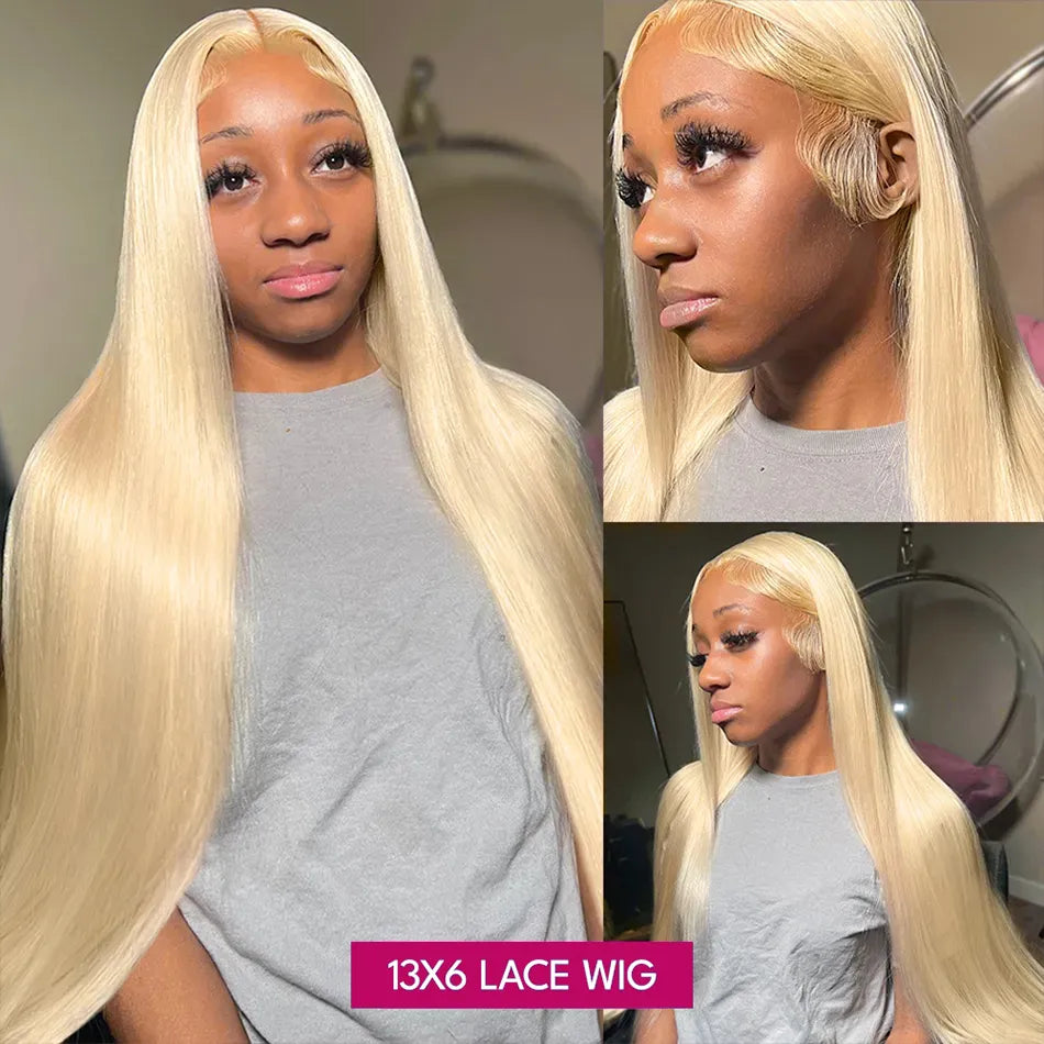 Blonde Lace Front Wig 613 Straight Human Hair Wigs 13x6 Lace Frontal Wigs Pre Plucked